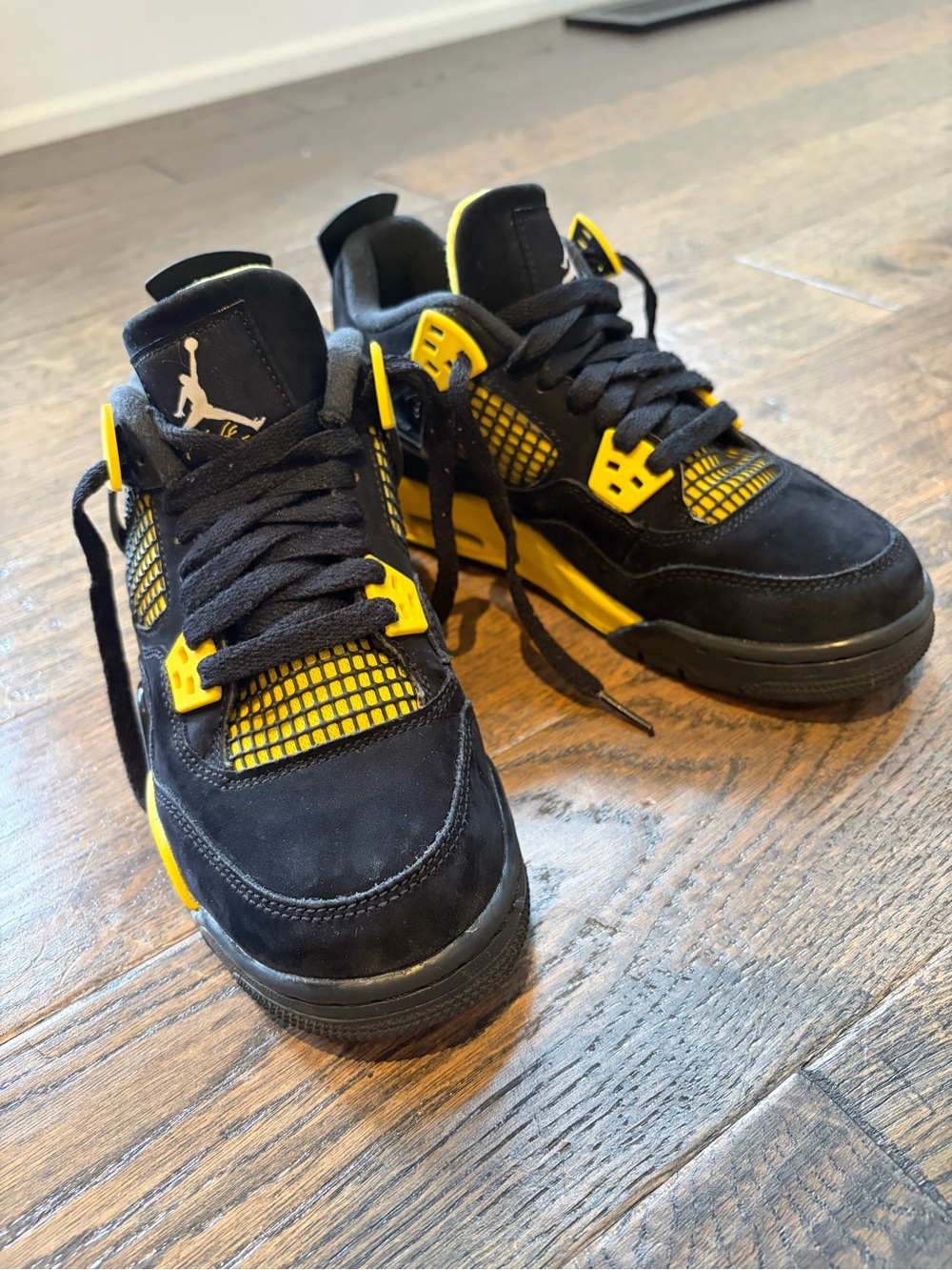 Jordan Kids Black and Yellow Retro Sneakers